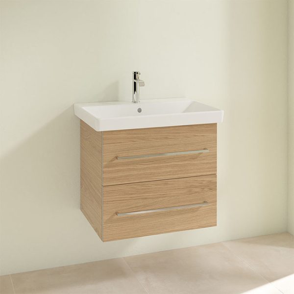 Villeroy and Boch Avento Nordic Oak 600mm Wall Hung 2 Drawer Vanity Unit - Image 3