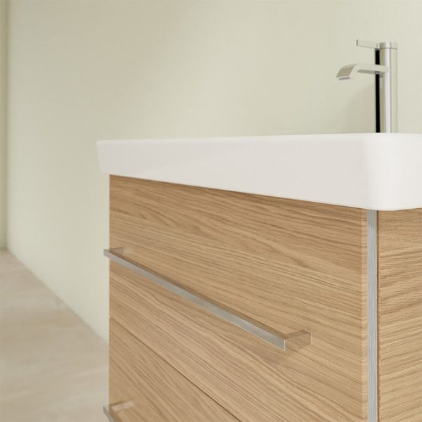 Villeroy and Boch Avento Nordic Oak 600mm Wall Hung 2 Drawer Vanity Unit - Image 6