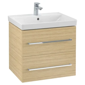 Villeroy and Boch Avento Nordic Oak 600mm Wall Hung 2 Drawer Vanity Unit