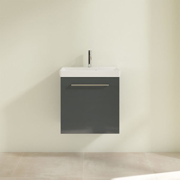 Villeroy and Boch Avento Crystal Grey 550mm Wall Hung 1 Door Vanity Unit - Image 4