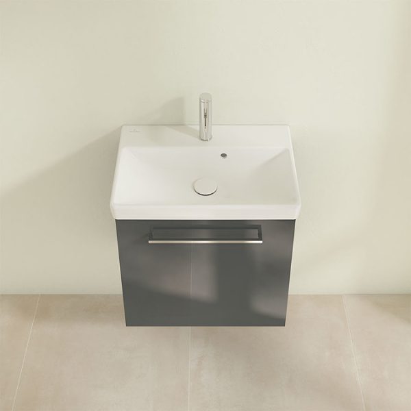Villeroy and Boch Avento Crystal Grey 550mm Wall Hung 1 Door Vanity Unit - Image 5