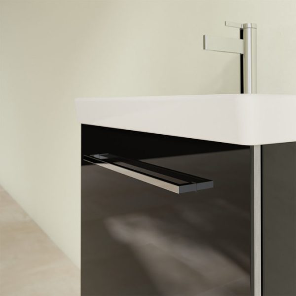 Villeroy and Boch Avento Crystal Black 550mm Wall Hung 1 Door Vanity Unit - Image 2