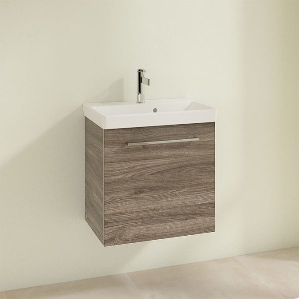 Villeroy and Boch Avento Stone Oak 550mm Wall Hung 1 Door Vanity Unit - Image 3