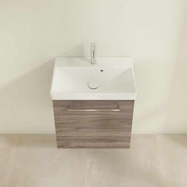 Villeroy and Boch Avento Stone Oak 550mm Wall Hung 1 Door Vanity Unit - Image 5