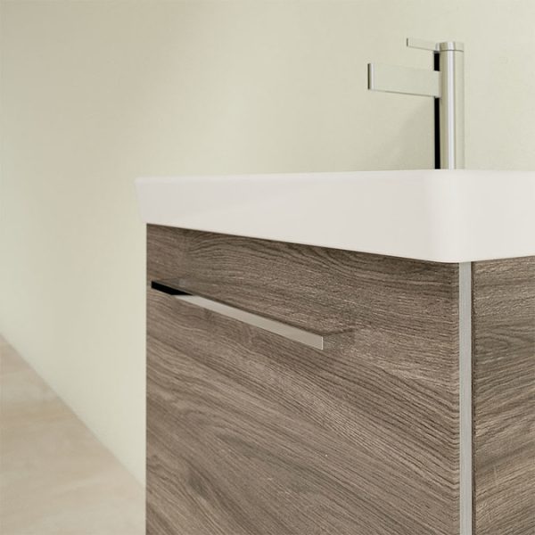 Villeroy and Boch Avento Stone Oak 550mm Wall Hung 1 Door Vanity Unit - Image 2
