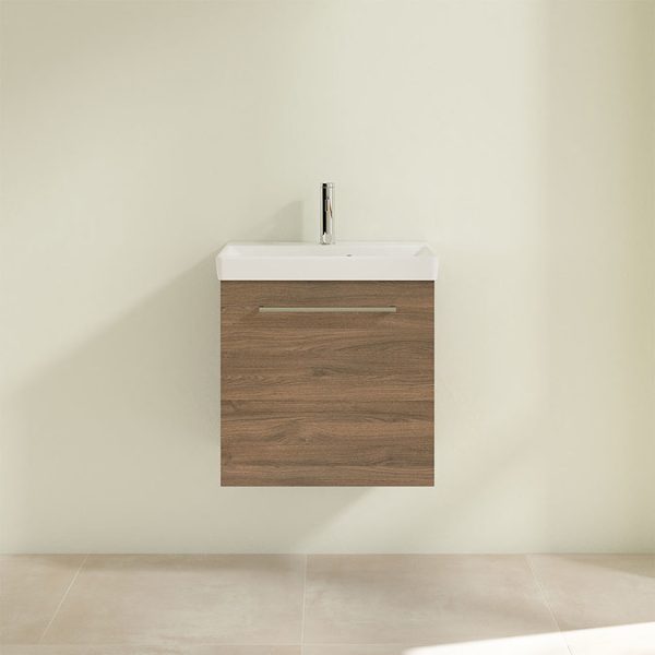 Villeroy and Boch Avento Arizona Oak 550mm Wall Hung 1 Door Vanity Unit - Image 4