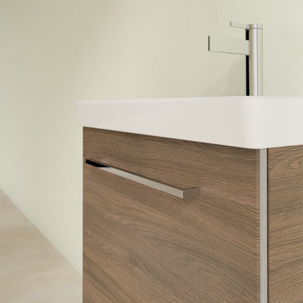 Villeroy and Boch Avento Arizona Oak 550mm Wall Hung 1 Door Vanity Unit - Image 2