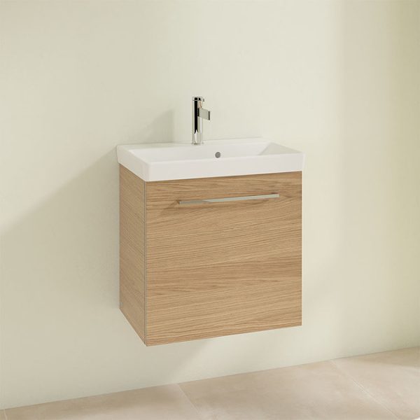 Villeroy and Boch Avento Nordic Oak 550mm Wall Hung 1 Door Vanity Unit - Image 3