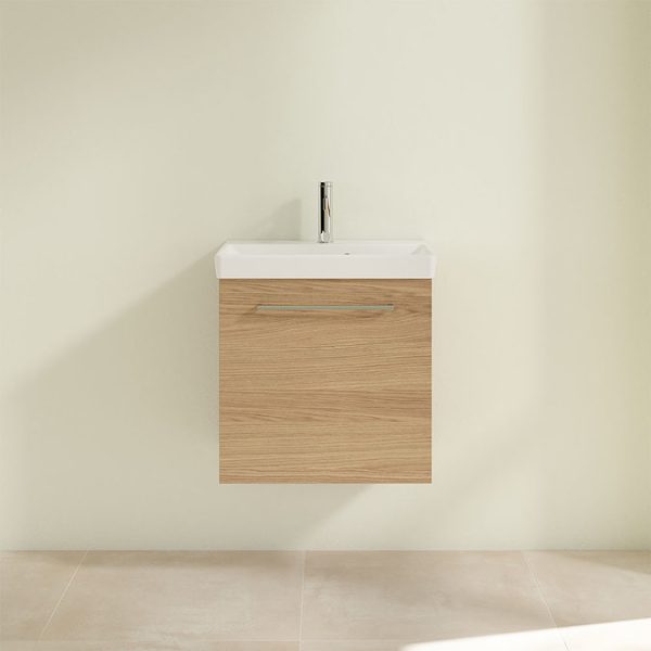 Villeroy and Boch Avento Nordic Oak 550mm Wall Hung 1 Door Vanity Unit - Image 4