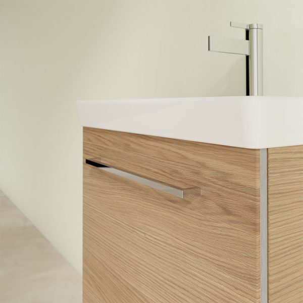 Villeroy and Boch Avento Nordic Oak 550mm Wall Hung 1 Door Vanity Unit - Image 2