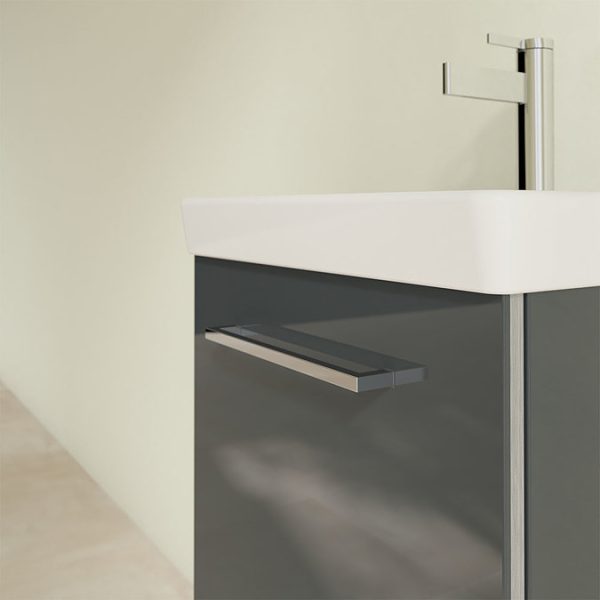 Villeroy and Boch Avento Crystal Grey 450mm Wall Hung 1 Door Vanity Unit - Image 2