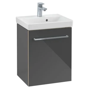 Villeroy and Boch Avento Crystal Grey 450mm Wall Hung 1 Door Vanity Unit