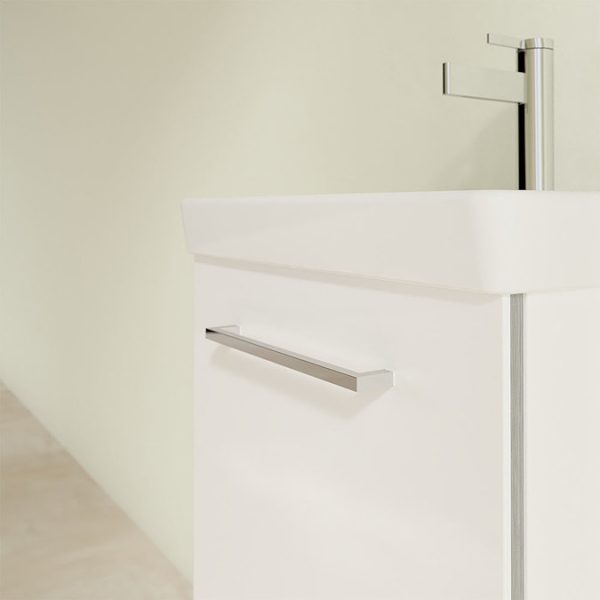 Villeroy and Boch Avento Crystal White 450mm Wall Hung 1 Door Vanity Unit - Image 2
