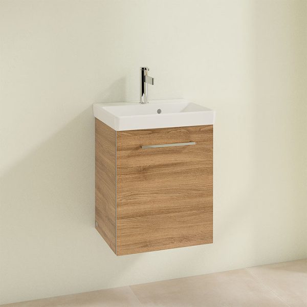 Villeroy and Boch Avento Oak Kansas 450mm Wall Hung 1 Door Vanity Unit - Image 3