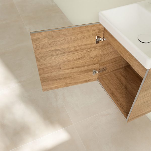 Villeroy and Boch Avento Oak Kansas 450mm Wall Hung 1 Door Vanity Unit - Image 7