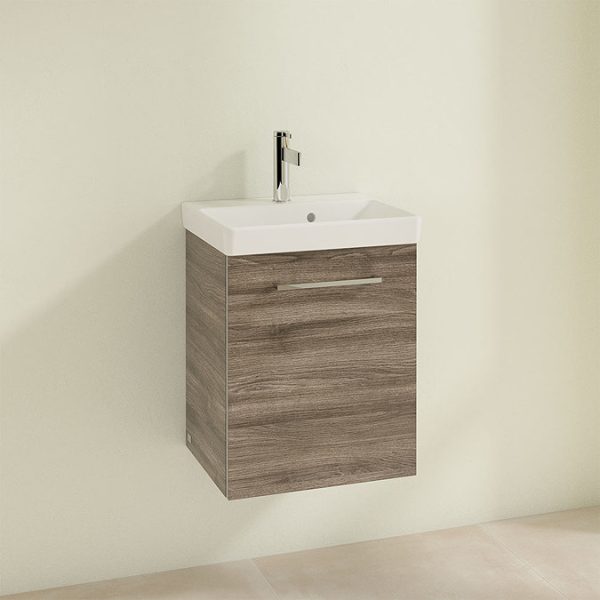 Villeroy and Boch Avento Stone Oak 450mm Wall Hung 1 Door Vanity Unit - Image 3