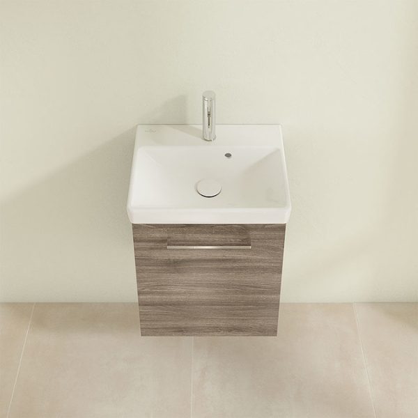 Villeroy and Boch Avento Stone Oak 450mm Wall Hung 1 Door Vanity Unit - Image 5
