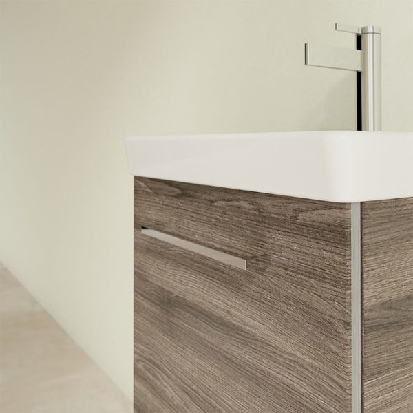 Villeroy and Boch Avento Stone Oak 450mm Wall Hung 1 Door Vanity Unit - Image 6