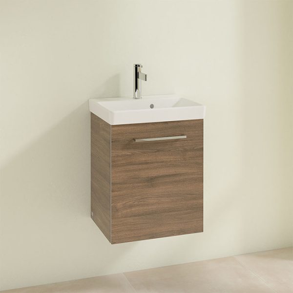 Villeroy and Boch Avento Arizona Oak 450mm Wall Hung 1 Door Vanity Unit - Image 3