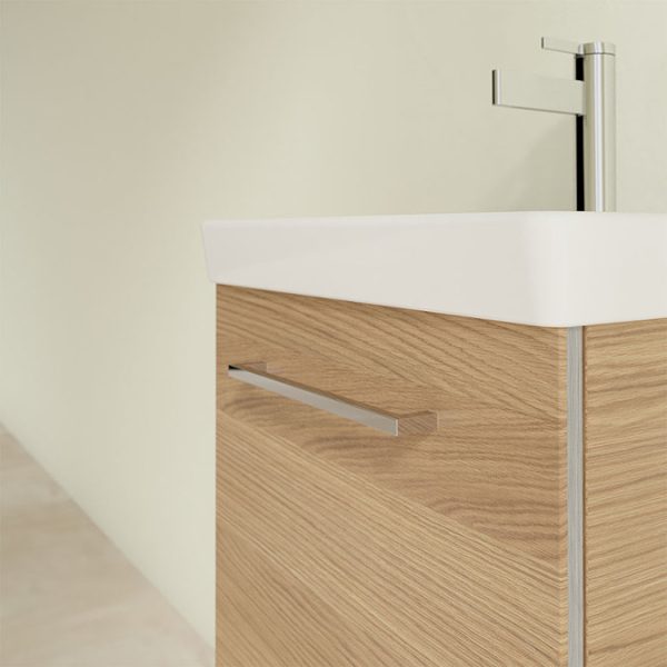 Villeroy and Boch Avento Nordic Oak 450mm Wall Hung 1 Door Vanity Unit - Image 2
