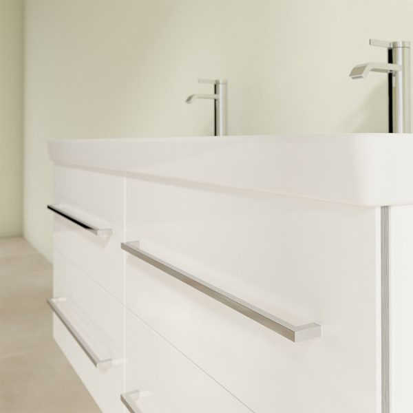 Villeroy and Boch Avento Double Vanity Unit 1180mm   Crystal White - Image 6
