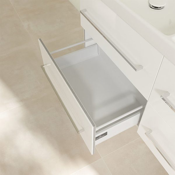 Villeroy and Boch Avento Double Vanity Unit 1180mm   Crystal White - Image 7