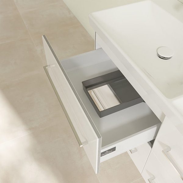 Villeroy and Boch Avento Double Vanity Unit 1180mm   Crystal White - Image 2
