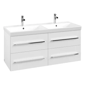 Villeroy and Boch Avento Double Vanity Unit 1180mm   Crystal White
