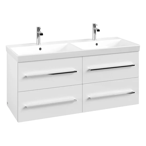 Villeroy and Boch Avento Double Vanity Unit 1180mm   Crystal White