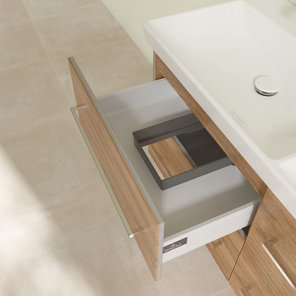 Villeroy and Boch Avento Oak Kansas 1200mm Wall Hung 4 Drawer Double Vanity Unit - Image 2