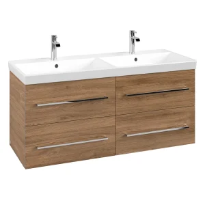 Villeroy and Boch Avento Oak Kansas 1200mm Wall Hung 4 Drawer Double Vanity Unit