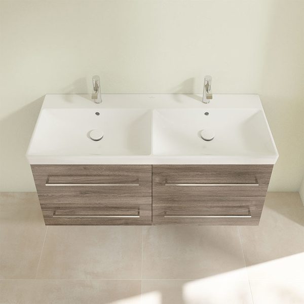 Villeroy and Boch Avento Stone Oak 1200mm Wall Hung 4 Drawer Double Vanity Unit - Image 5
