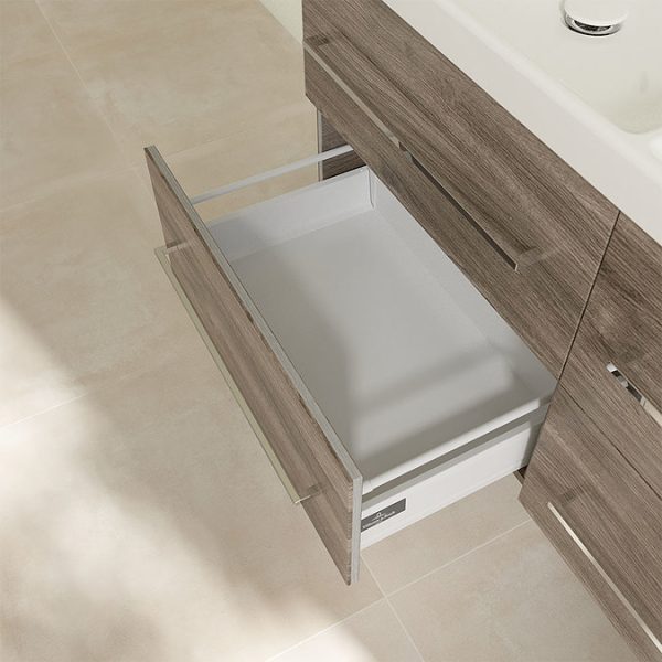 Villeroy and Boch Avento Stone Oak 1200mm Wall Hung 4 Drawer Double Vanity Unit - Image 7