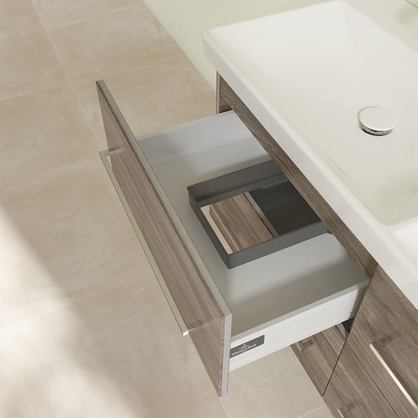 Villeroy and Boch Avento Stone Oak 1200mm Wall Hung 4 Drawer Double Vanity Unit - Image 2