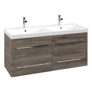 Villeroy and Boch Avento Stone Oak 1200mm Wall Hung 4 Drawer Double Vanity Unit
