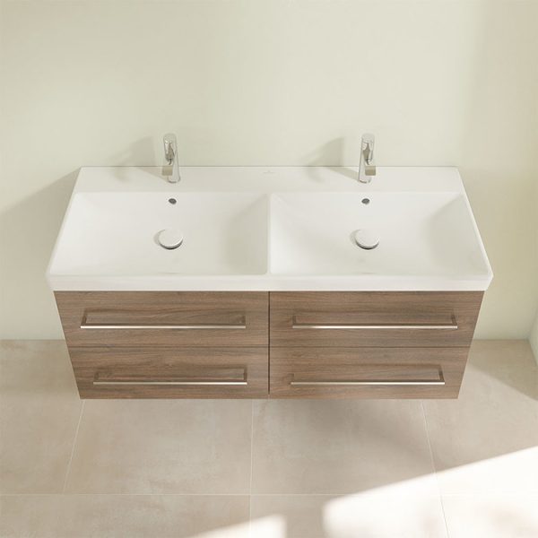 Villeroy and Boch Avento Arizona Oak 1200mm Wall Hung 4 Drawer Double Vanity Unit - Image 5