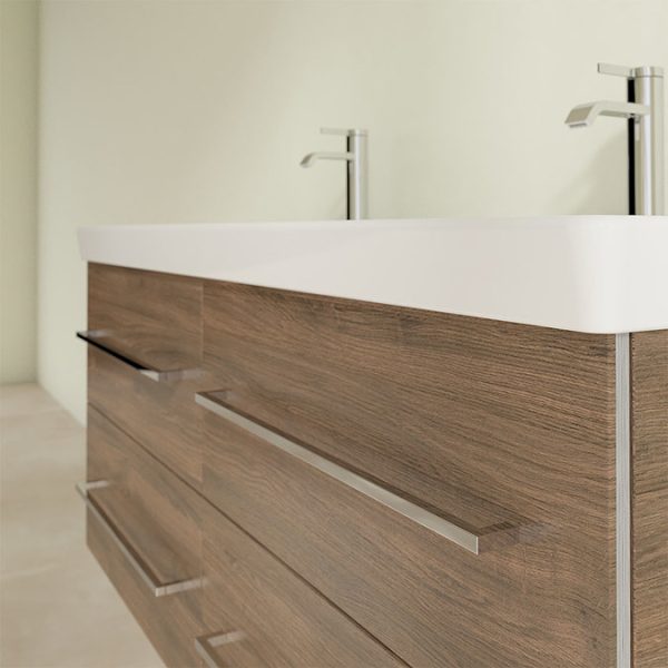 Villeroy and Boch Avento Arizona Oak 1200mm Wall Hung 4 Drawer Double Vanity Unit - Image 2