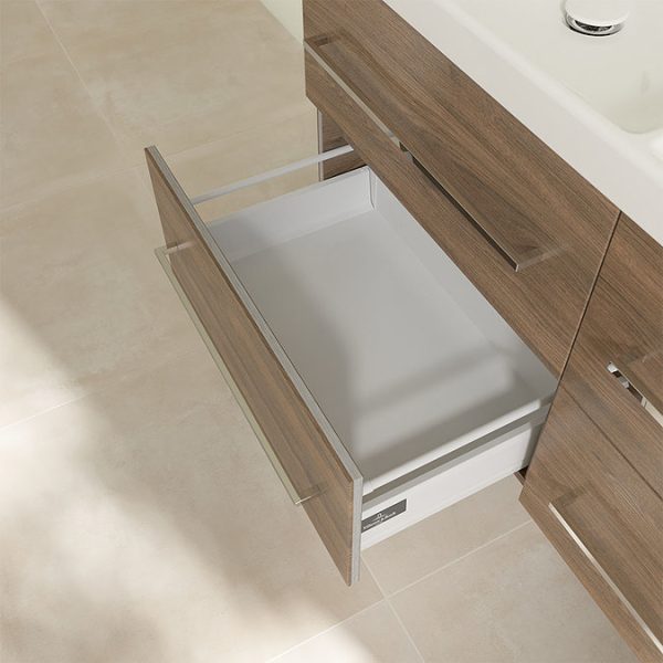 Villeroy and Boch Avento Arizona Oak 1200mm Wall Hung 4 Drawer Double Vanity Unit - Image 6