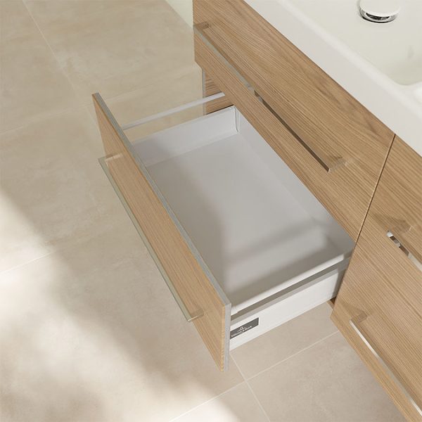 Villeroy and Boch Avento Nordic Oak 1200mm Wall Hung 4 Drawer Double Vanity Unit - Image 7