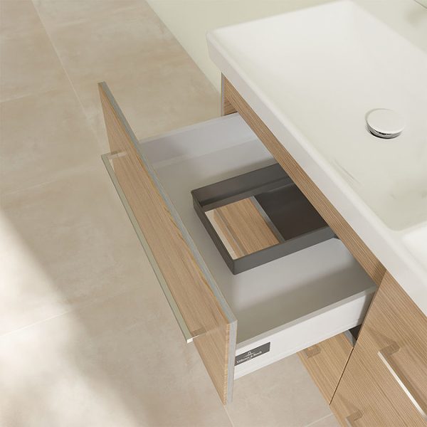Villeroy and Boch Avento Nordic Oak 1200mm Wall Hung 4 Drawer Double Vanity Unit - Image 2