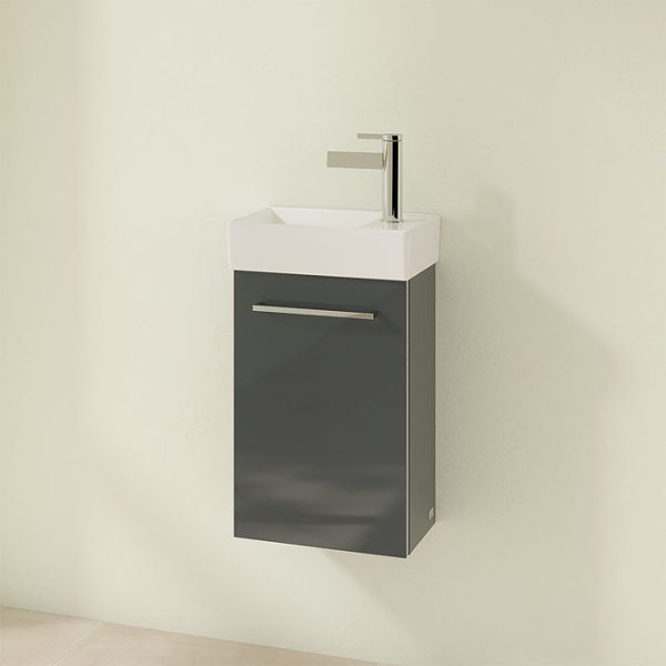 Villeroy and Boch Avento Crystal Grey 360mm Wall Hung Vanity Unit with Left Bowl Basin - Image 3