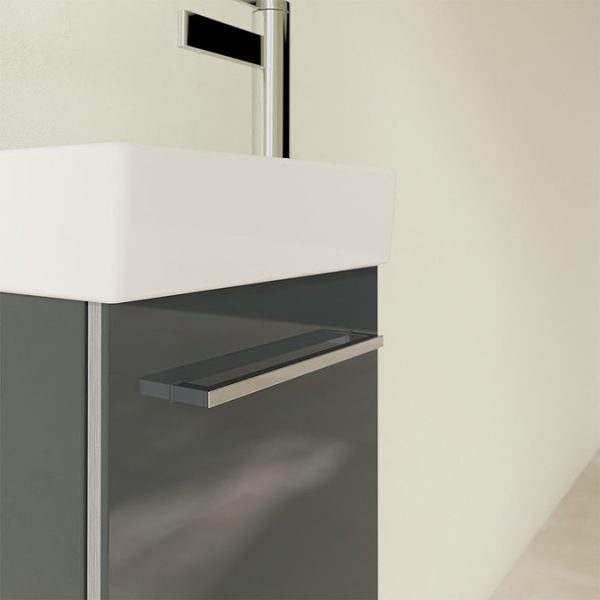 Villeroy and Boch Avento Crystal Grey 360mm Wall Hung Vanity Unit with Left Bowl Basin - Image 2