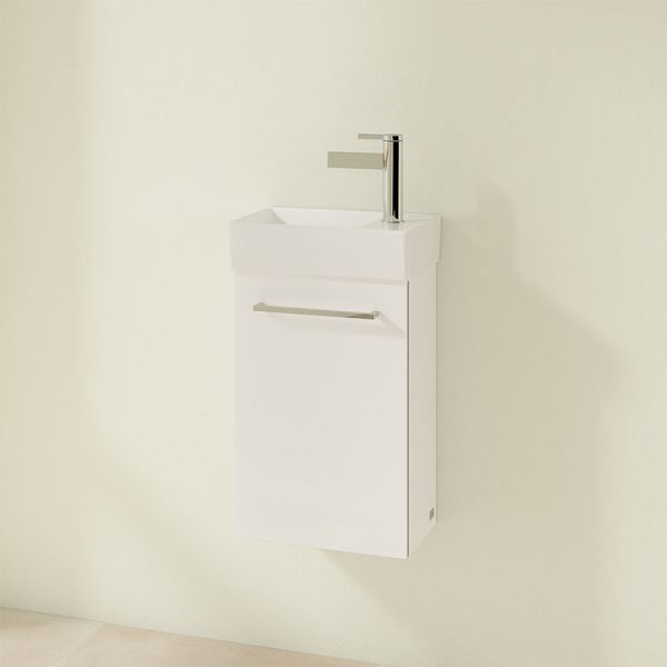 Villeroy and Boch Avento Crystal White 360mm Wall Hung Vanity Unit with Left Bowl Basin - Image 3
