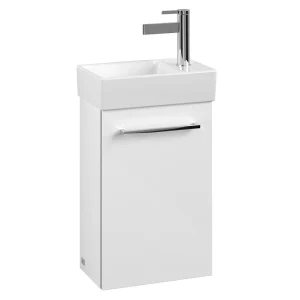 Villeroy and Boch Avento Crystal White 360mm Wall Hung Vanity Unit with Left Bowl Basin