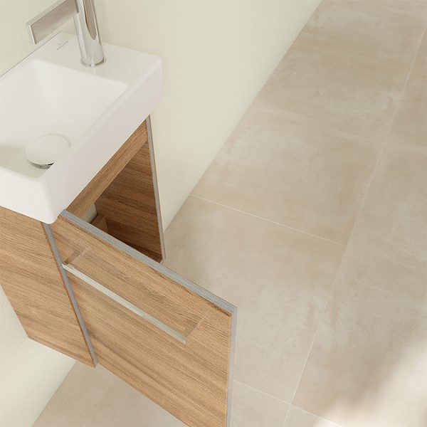 Villeroy and Boch Avento Oak Kansas 360mm Wall Hung Vanity Unit with Left Bowl Basin - Image 6