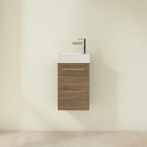 Villeroy and Boch Avento Arizona Oak 360mm Wall Hung Vanity Unit with Left Bowl Basin - Image 4