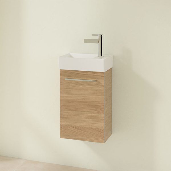 Villeroy and Boch Avento Nordic Oak 360mm Wall Hung Vanity Unit with Left Bowl Basin - Image 3