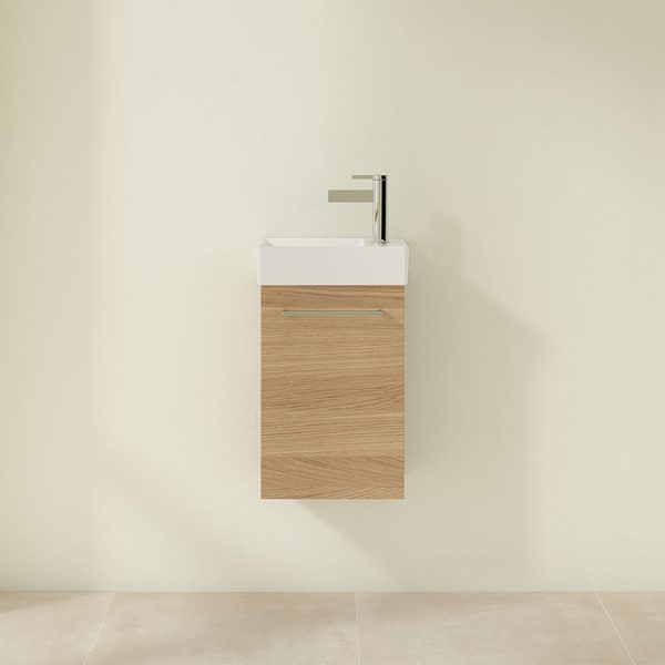Villeroy and Boch Avento Nordic Oak 360mm Wall Hung Vanity Unit with Left Bowl Basin - Image 4