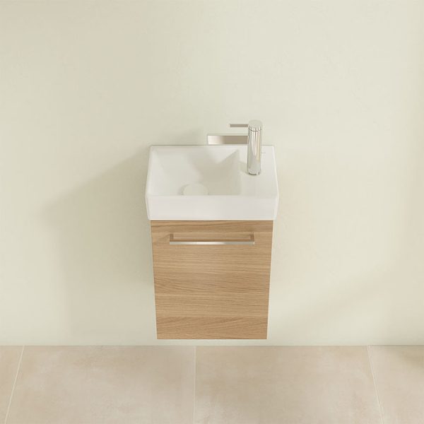 Villeroy and Boch Avento Nordic Oak 360mm Wall Hung Vanity Unit with Left Bowl Basin - Image 5