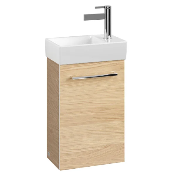 Villeroy and Boch Avento Nordic Oak 360mm Wall Hung Vanity Unit with Left Bowl Basin